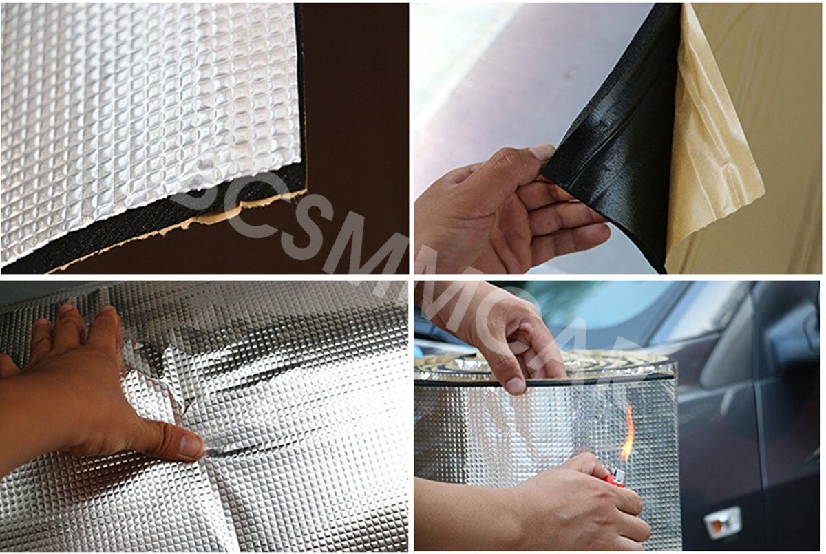 Heat Shield Sound Deadener Pad Car Firewall Thermal Noise Proof Insulation Mat