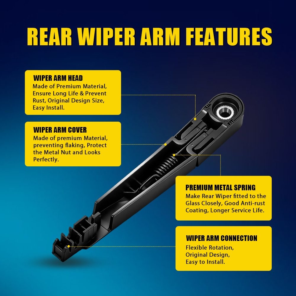 1Set Fit 2016-2022 Chevy Spark Rear Wiper Arm With Blade Kit 95391371 95391372