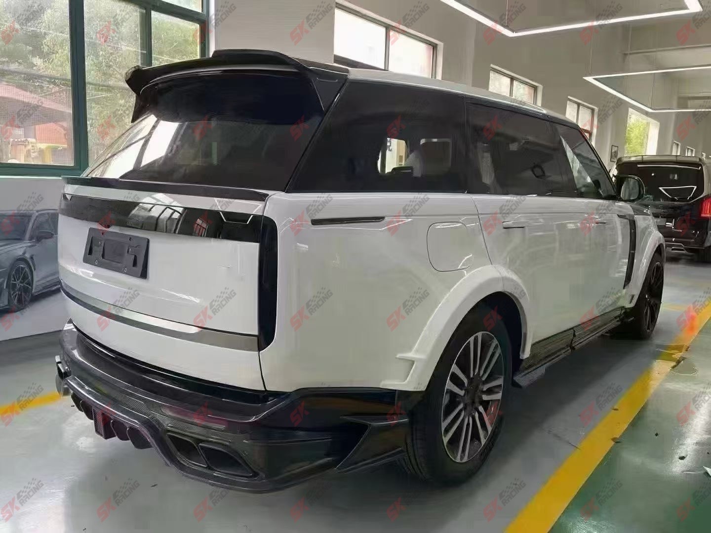 Rear Middle Spoiler+Roof Wing Fits Land Rover Range Rover 23-26 Dry Carbon Fiber