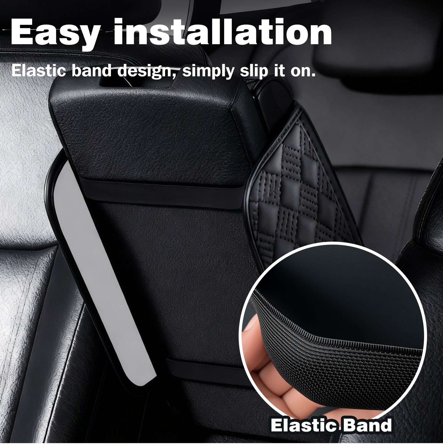 Car Armrest Cushion Center Console Cover with Cup Holder,Tissue Box,Phone Holder