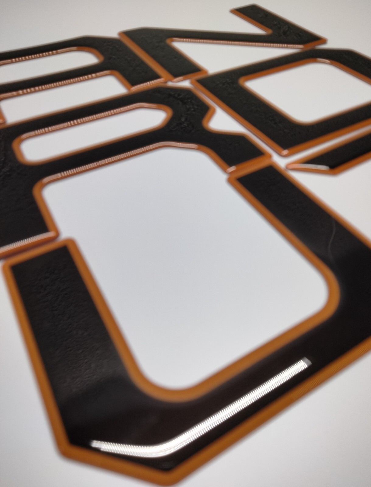 3D BLACK ORANGE OUTLINE DOMED FRONT LETTERS FOR TOYOTA TUNDRA 2022 -25 US MADE