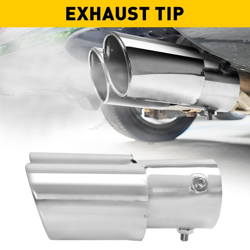 Chrome 2.5in” Car Stainless Steel Rear Exhaust Pipe Tail Muffler Accessories Tip