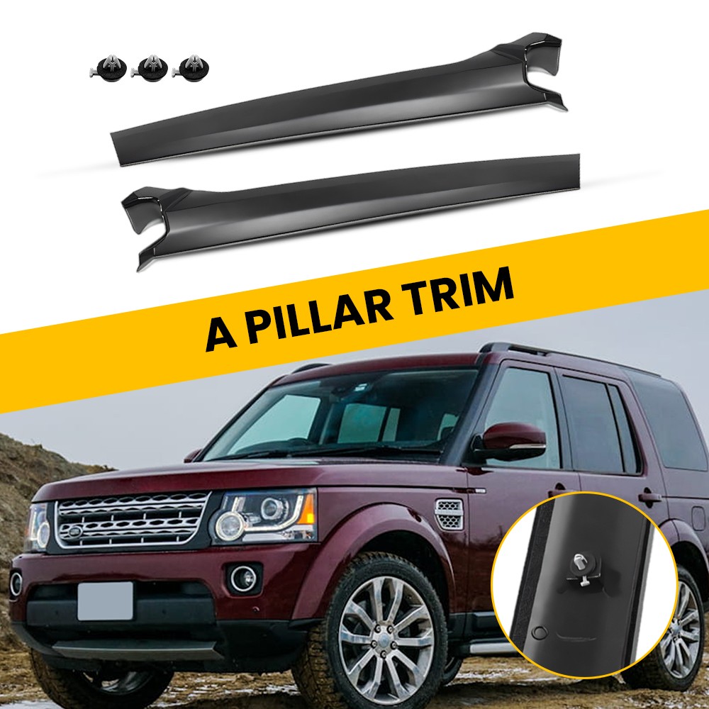 Windshield A Post Pillar Trim Molding Pair For 2005-2009 Land Rover Discovery 3