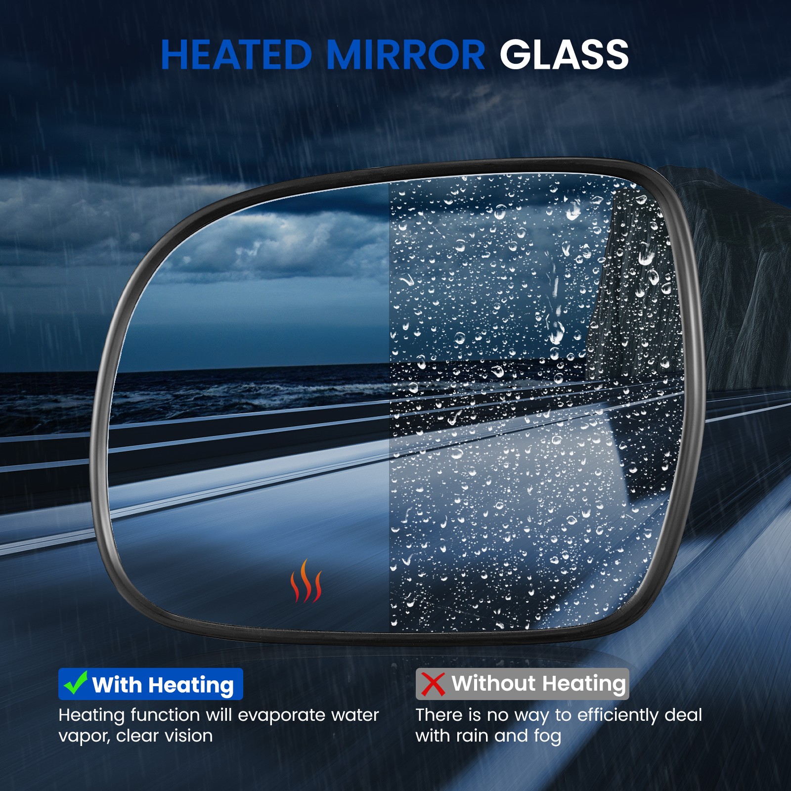 Right/Left Side heated Mirror Glass Fits For 2004-2009 Lexus RX350 RX400H