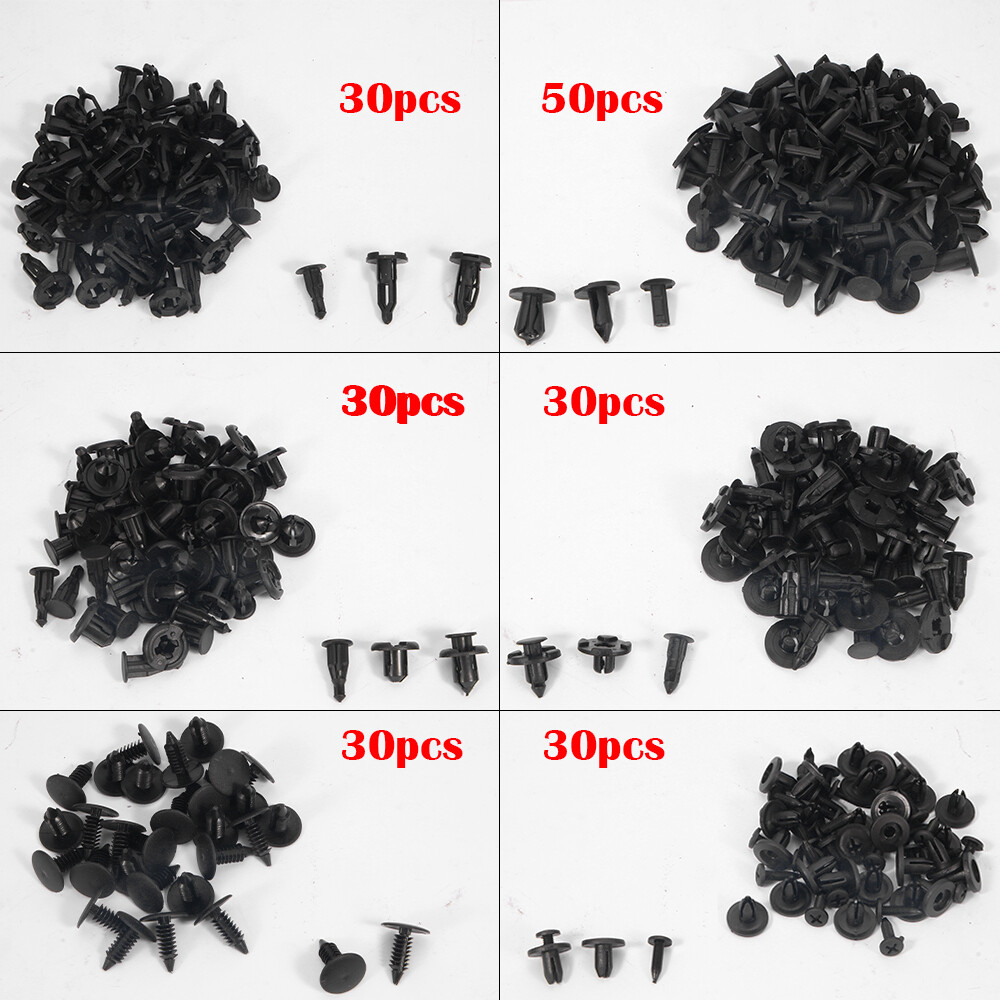 200 Pcs Push Bumper Fastener Rivet Clips with 6 Size Auto Body Retainer Clips