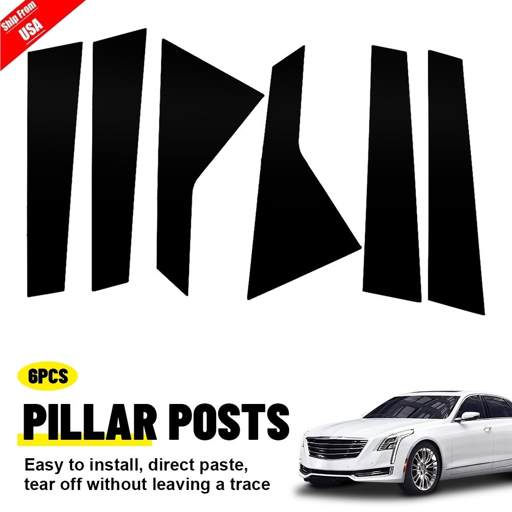 For 2016-2020 Cadillac CT6 Glossy Black Pillar Post Trim Covers 6PCs