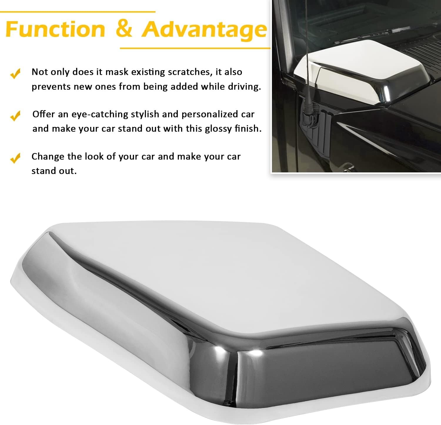 2003-2009 FOR HUMMER H2 SUV SUT SIDE AIR INTAKE HOOD VENT COVER CHROME TRIM PAIR