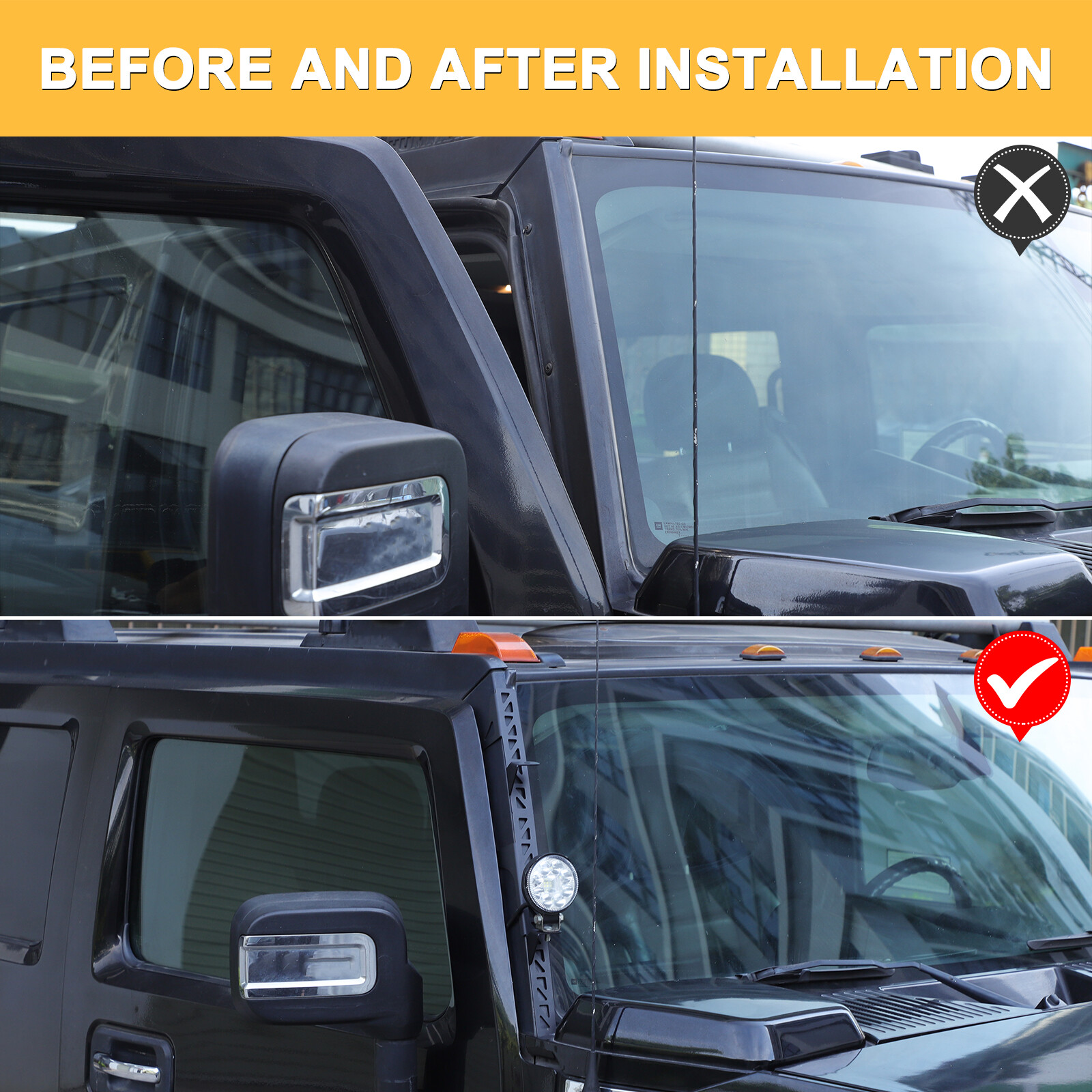 Fits For Hummer H2 2003-09 Windshield A-Pillar Outdoor Bracket Left & Right
