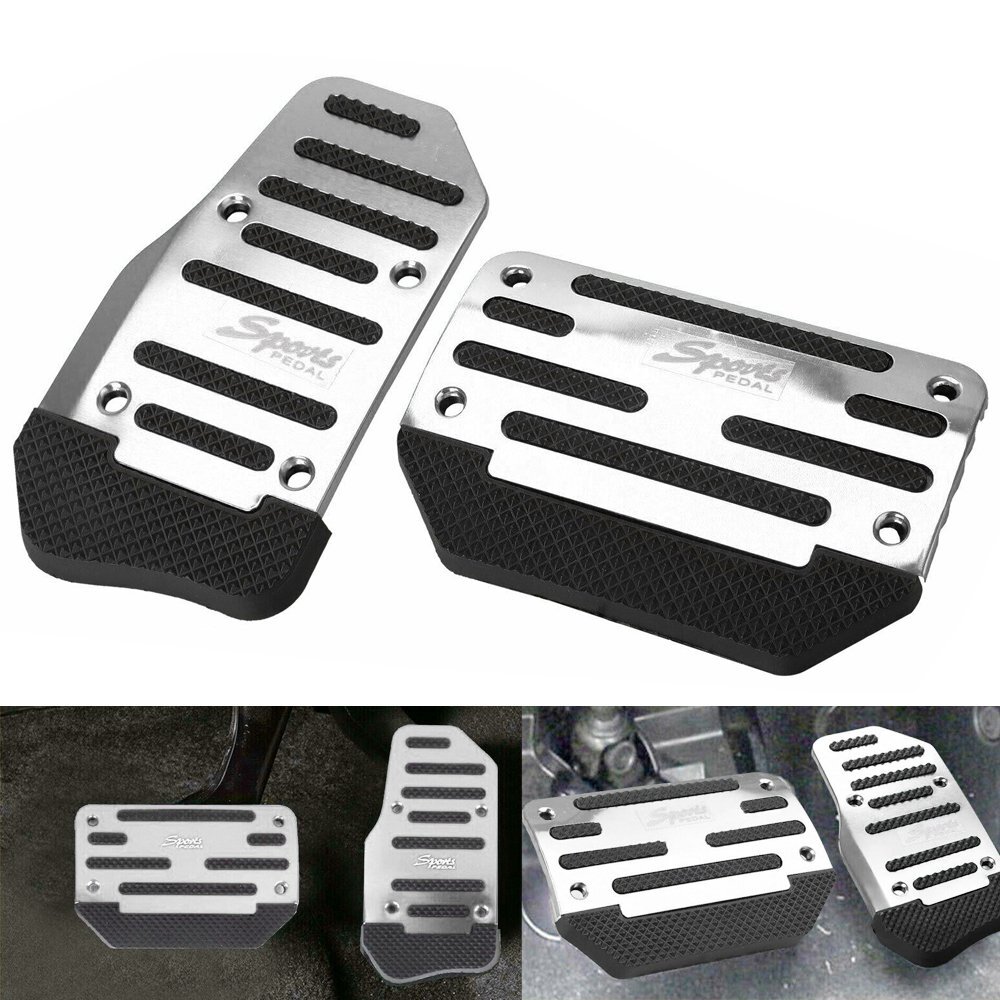 Non-Slip Automatic Gas Brake Foot Pedal Pad Cover Auto Accessories Parts Silver