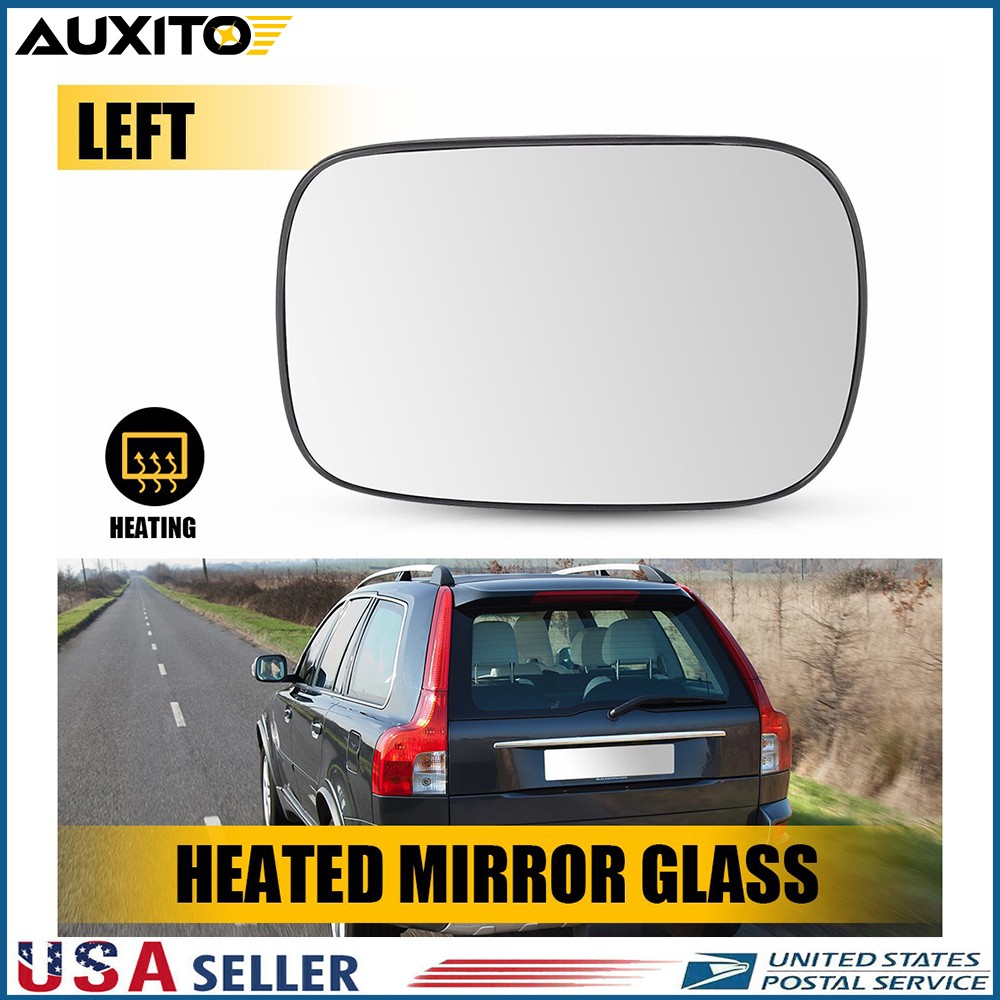 Heated Mirror Glass Left Right Fit Volvo XC70 XC90 03-06 with Backing Plate 1/2X