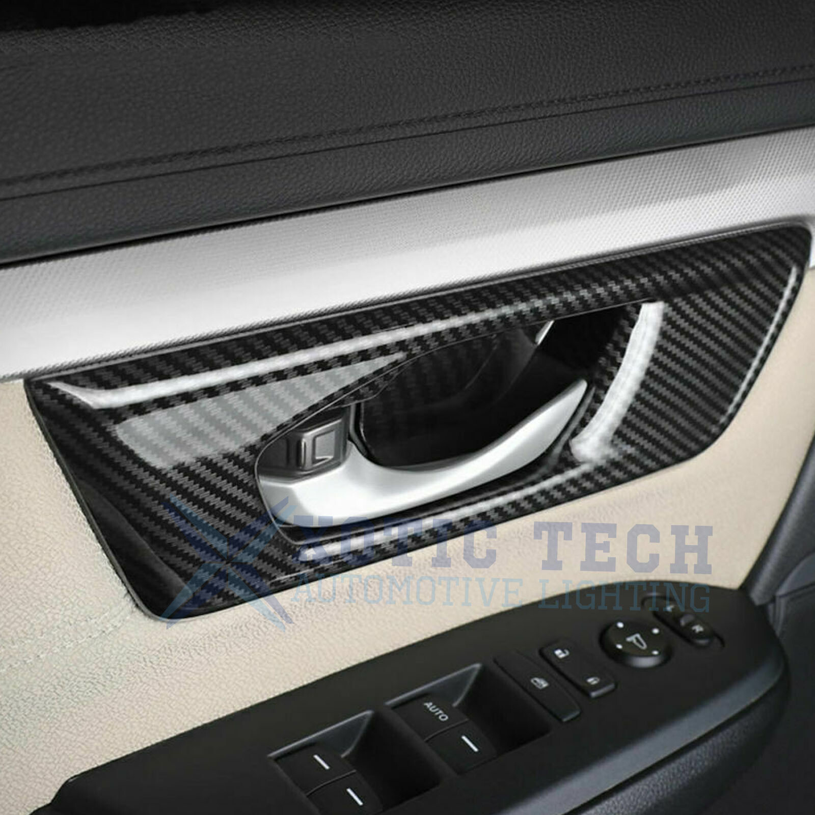 4Pcs Door Handle Bowl Cover Trim Carbon Fiber Pattern For Honda CR-V 2017-22