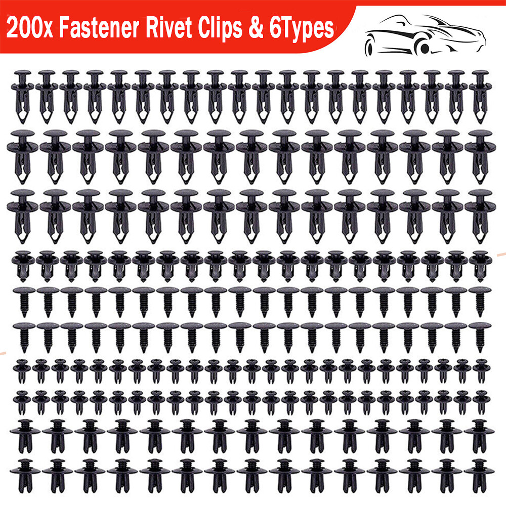 200pcs Universal Car Body Fastener Plastic Clips Rivets Panel Fender Retainer US