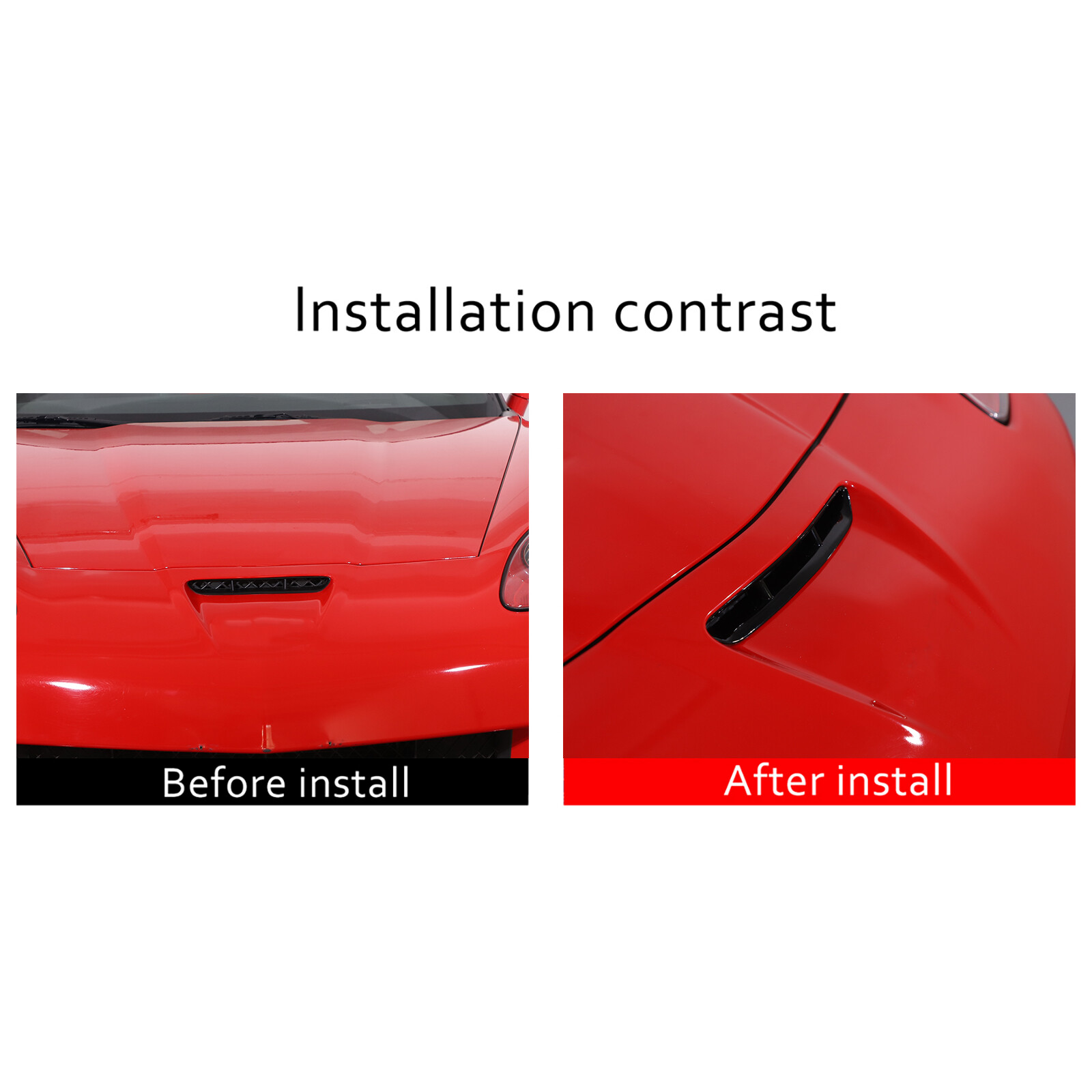 ABS Glossy Black Front Fender Vent Frame Trim For Corvette C6 2005-2013
