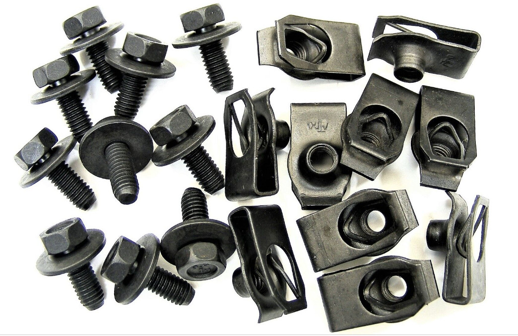 GM Truck Body Bolts & U-nut Clips- M6-1.0 x 16mm- 10mm Hex- 20pcs (10ea)- #379