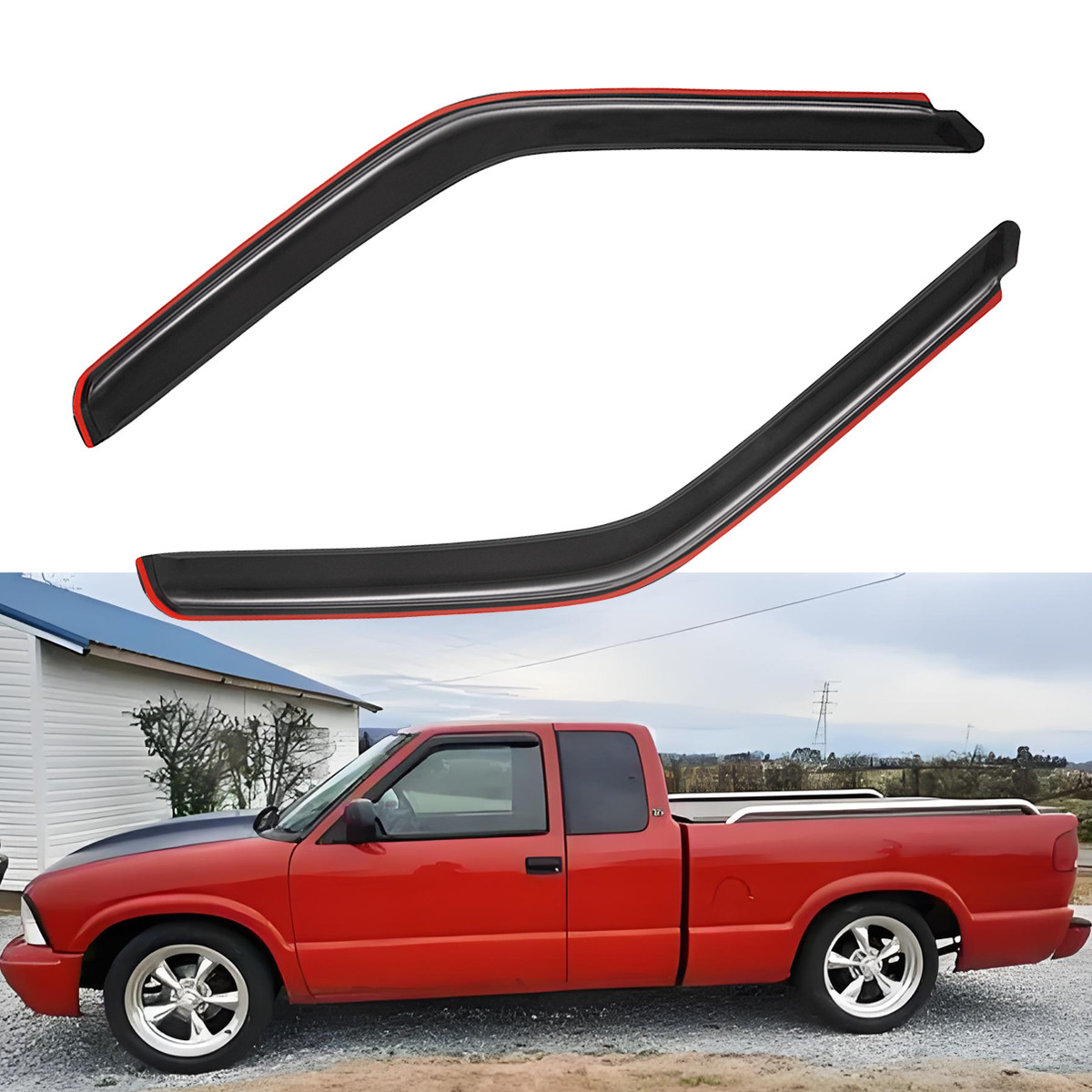 For 1995-2005 GMC Jimmy 2-Doors In-Channel Window Visor Rain Guard Deflector
