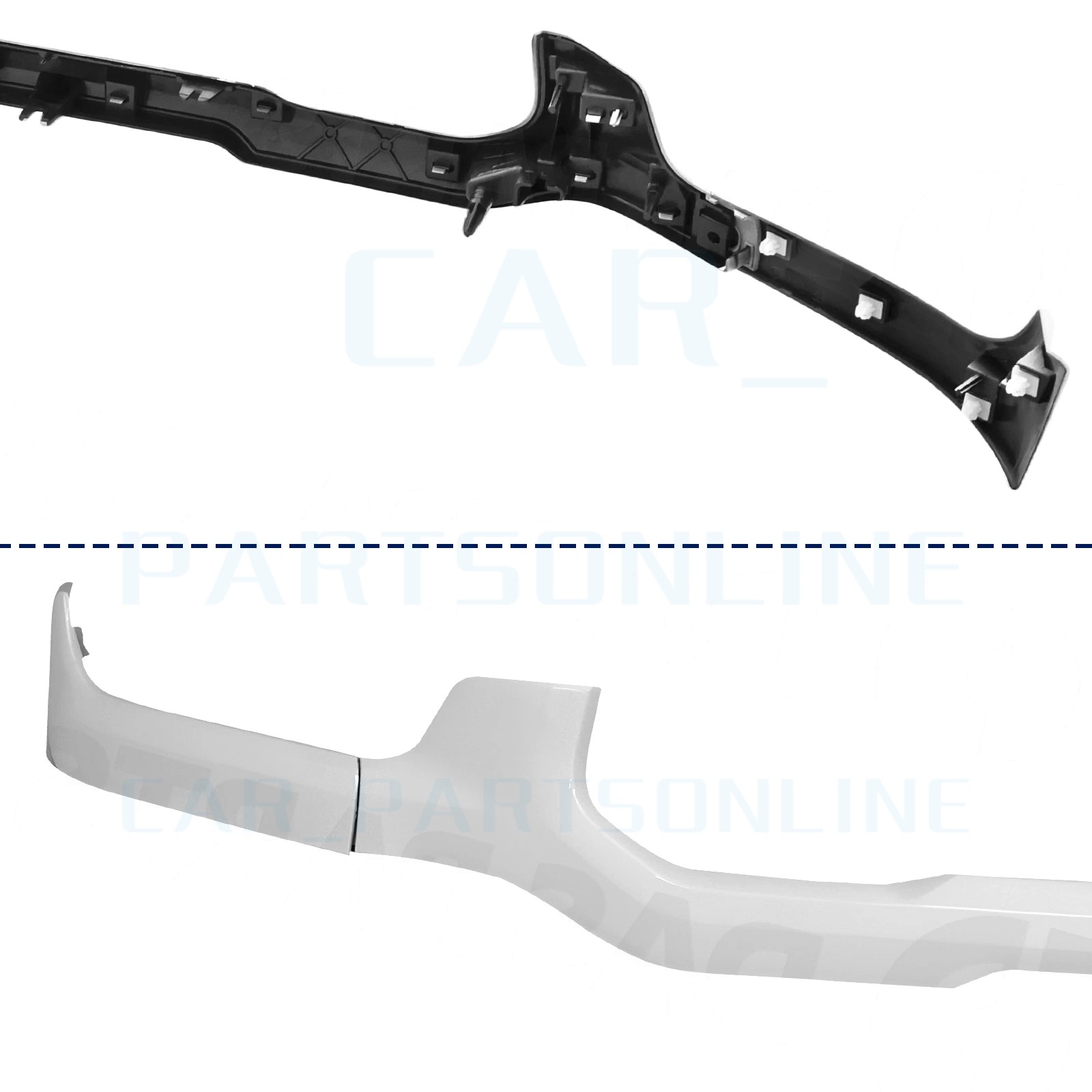 For 2019-2024 Ram 2500 3500 Bright White Front Upper+Lower Grille Molding Trim