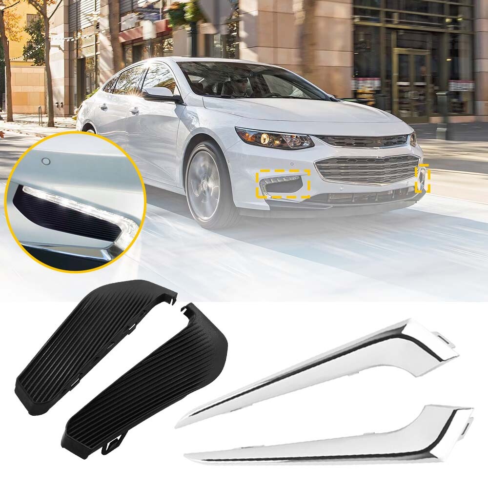 Front Bumper Light Fog Lamp Cover Trim Set for 2016 17 18 Chevrolet Malibu USA