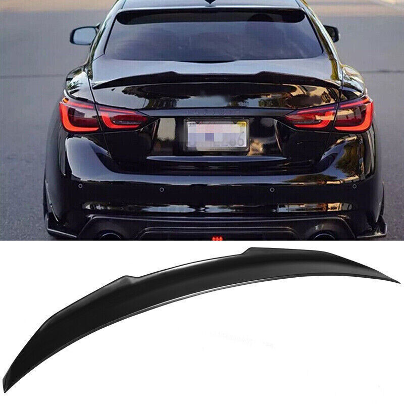 SPOILER WING For Infiniti Q50 2014-2021 GLOSS Glossy Black PSM STYLE TRUNK