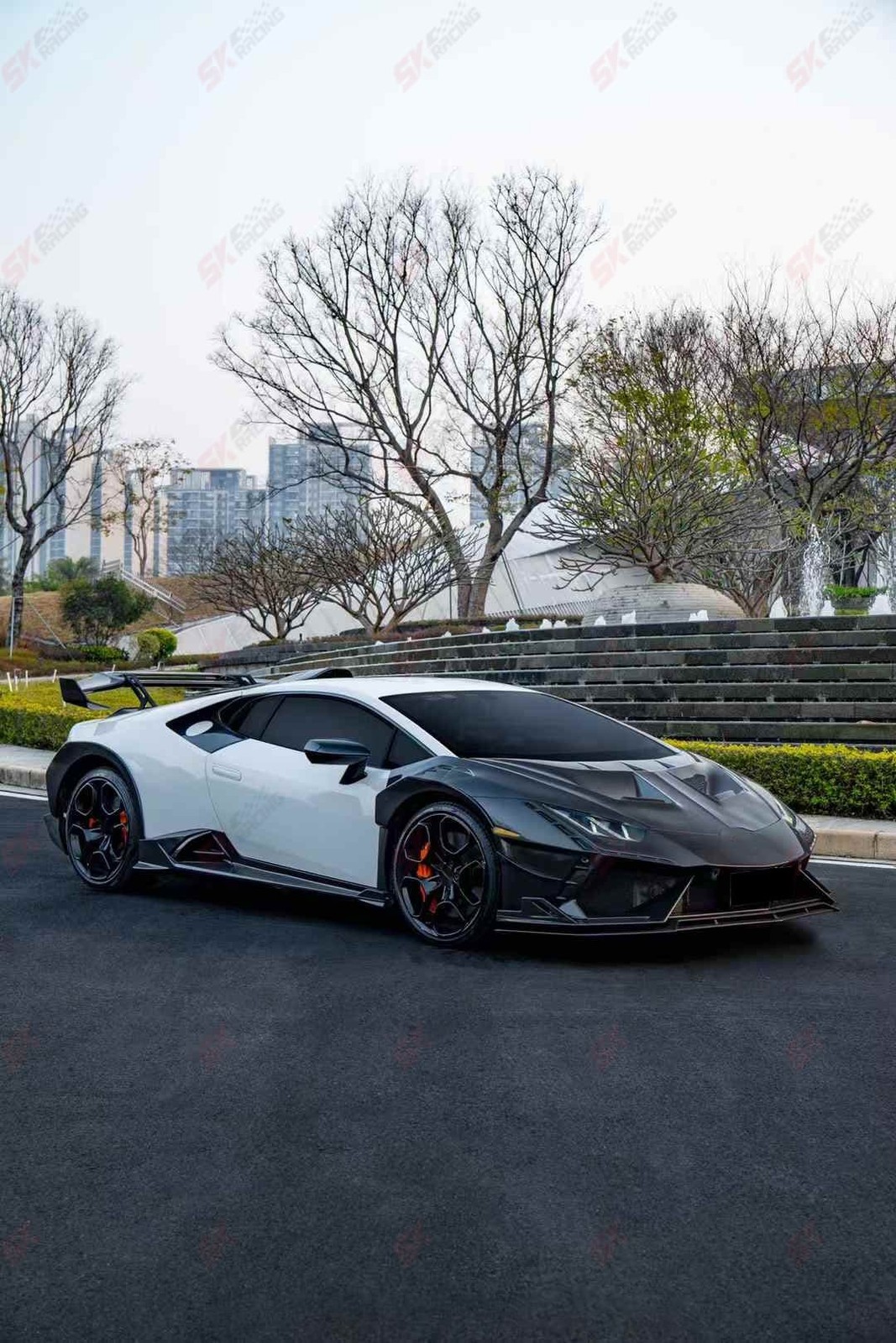 For Lamborghini Huracan LP580 LP610 Dry Carbon Fiber Side Skirts Extension Panel