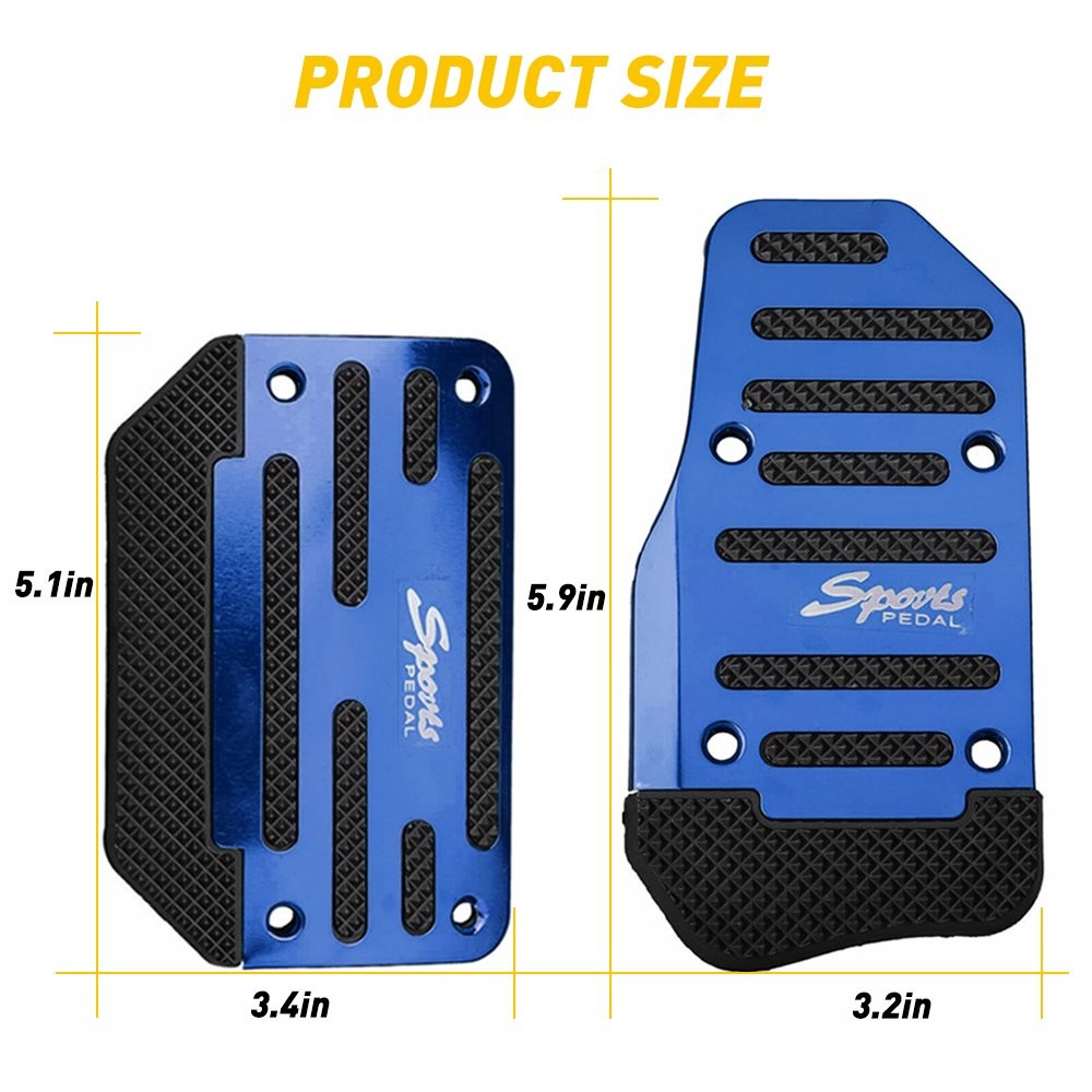 Blue Non-Slip Automatic Brake Gas Foot Pedal Pad Cover Car Accessories Universal