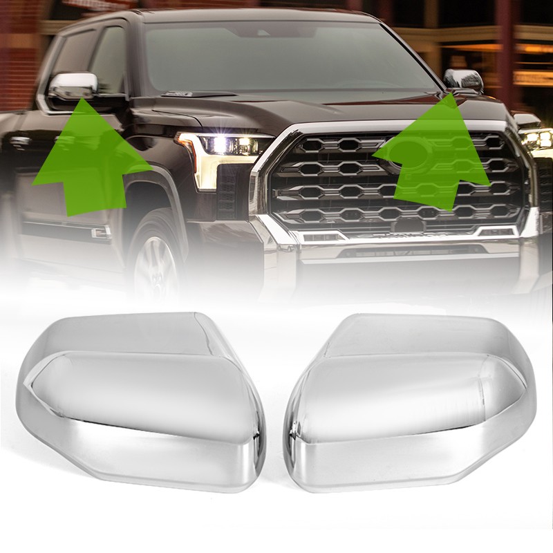 Chrome Rearview Mirror Side Lid Cover Cap Trim For Toyota Tundra 2022-2026 US