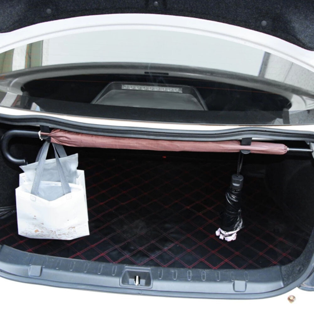 2X Auto Car Trunk Hook Umbrella Hanger Luggage Bag Holder Organizer Clip Black