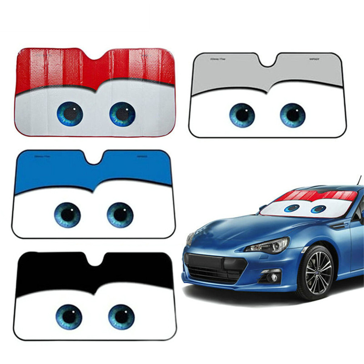 Car Window Windshield Cover Sun Visor Foldable Sun Shade Cartoon Eyes Styling