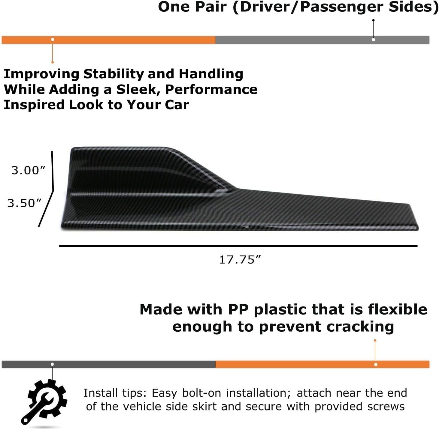 Sleek Black Carbon Fiber Rear Winglets – Enhance Vehicle Style & Performance