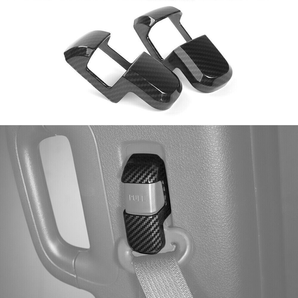 Carbon Fiber Interior Seat Safety Belt Cover Trim Bezels For Ford F150 2009-2020