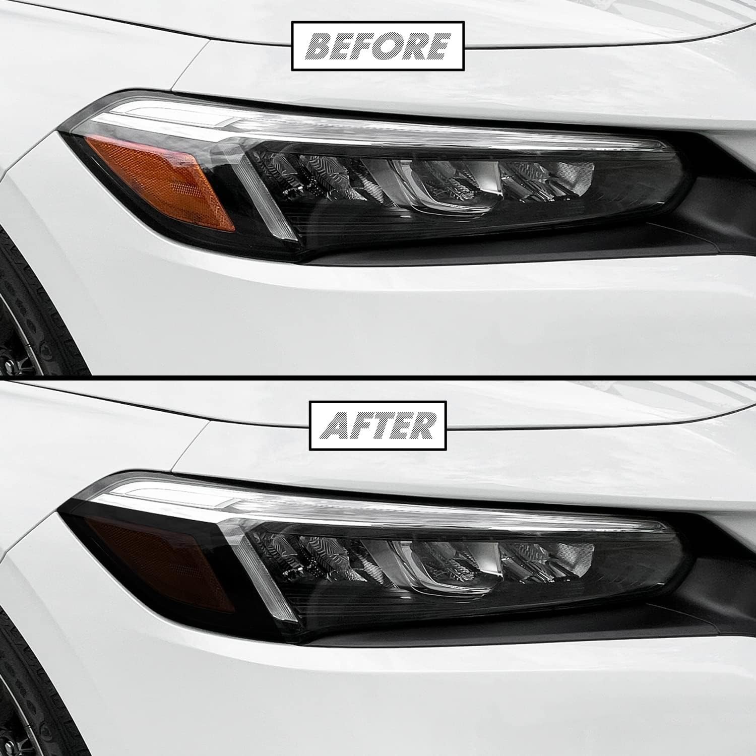 2PCS PreCut Amber Delete Headlight Sidemarker Tint for 2022-2026 Honda Civic
