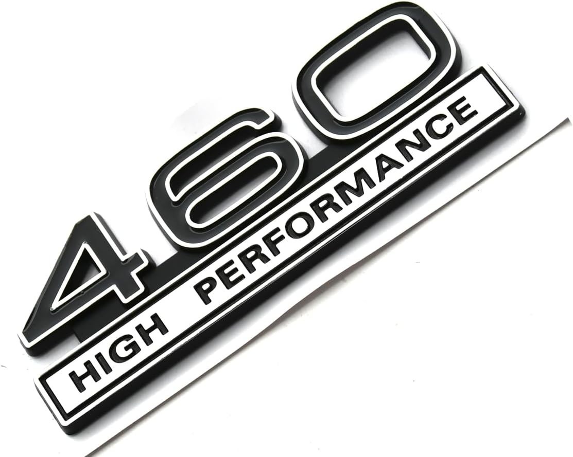 2pcs 460 7.5 Liter High Performance Engine Emblems Chrome Black