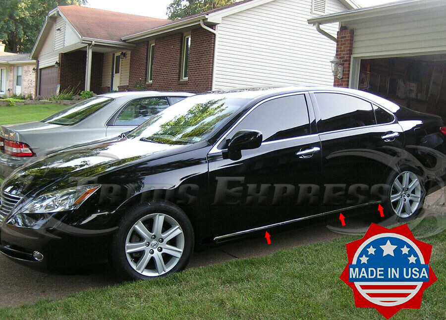 fit:2007-2012 Lexus ES 350 6Pc Flat Stainless Steel Body Side Molding Trim 1/2″
