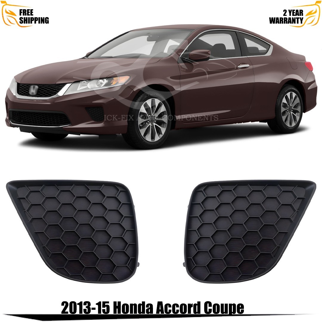 Front Fog Lights Cover Textured Left & Right Side For 2013-15 Honda Accord Coupe