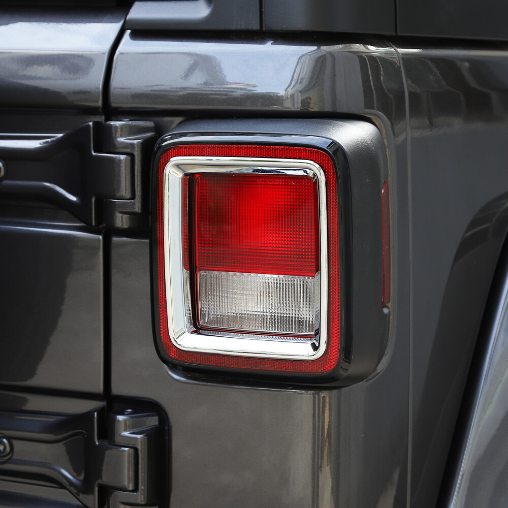 ⭕Chrome Taillight Halogen Lamp Frame Decor Cover Bezel Ring For Jeep Wrangler JL