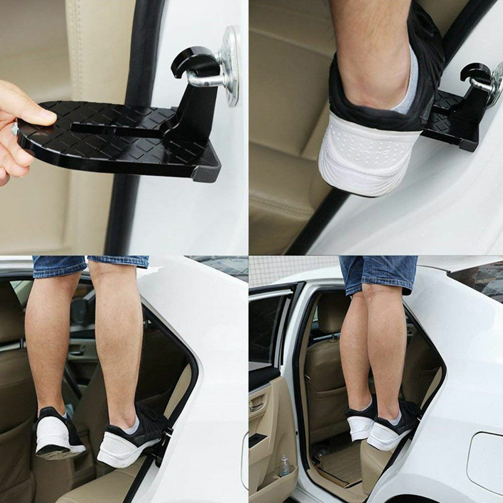 Black Folding Car Door Latch Hook Step Mini Foot Pedal Roof Ladder Universal