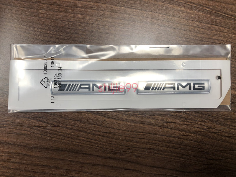2pcs AMG For Mercedes Benz Car Emblem Badge Sticker Side Skirts Badge Logo