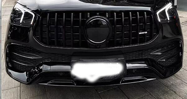 For Benz GLE-Class W167 2020-24 Gloss Black Front Bumper Grille Lower Strip Trim
