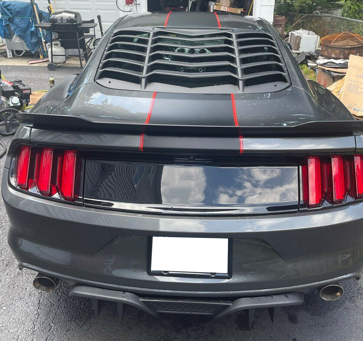 Rear Window Scoop Louvers Windshield Rear Sun Shade Cover For 2015-2023 Mustang
