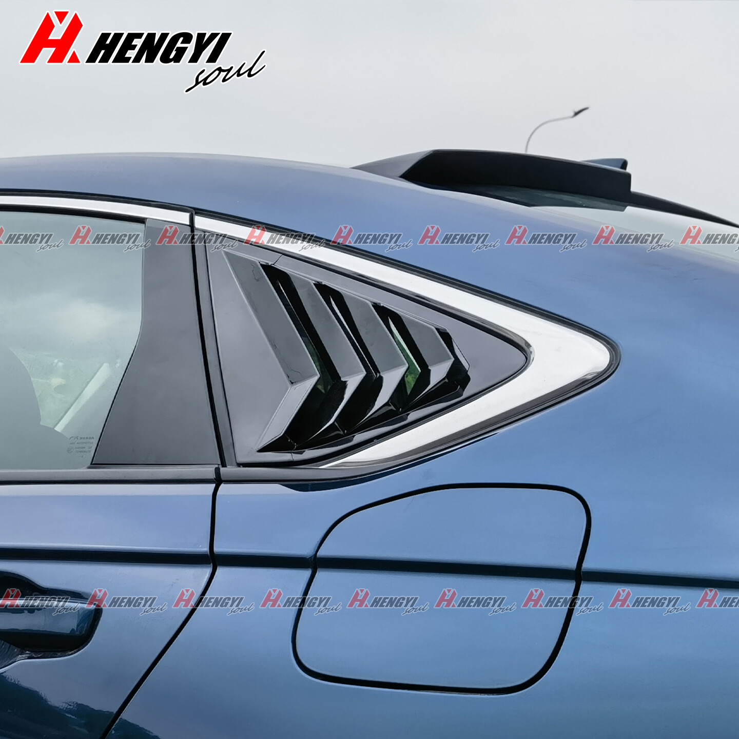 For 23-24 Honda Accord Glossy Black Rear Side Window Louver Cover Vent Visor