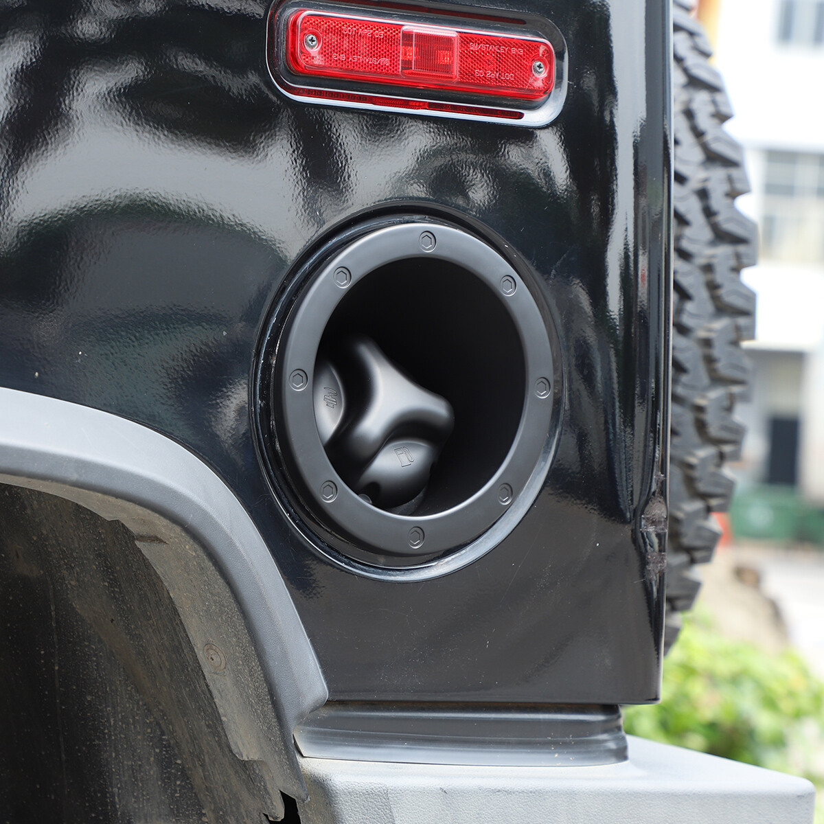 Black Cap Fuel Door Bezel Gas Tank Moulding Cover Trim For Hummer H2 2003-2009