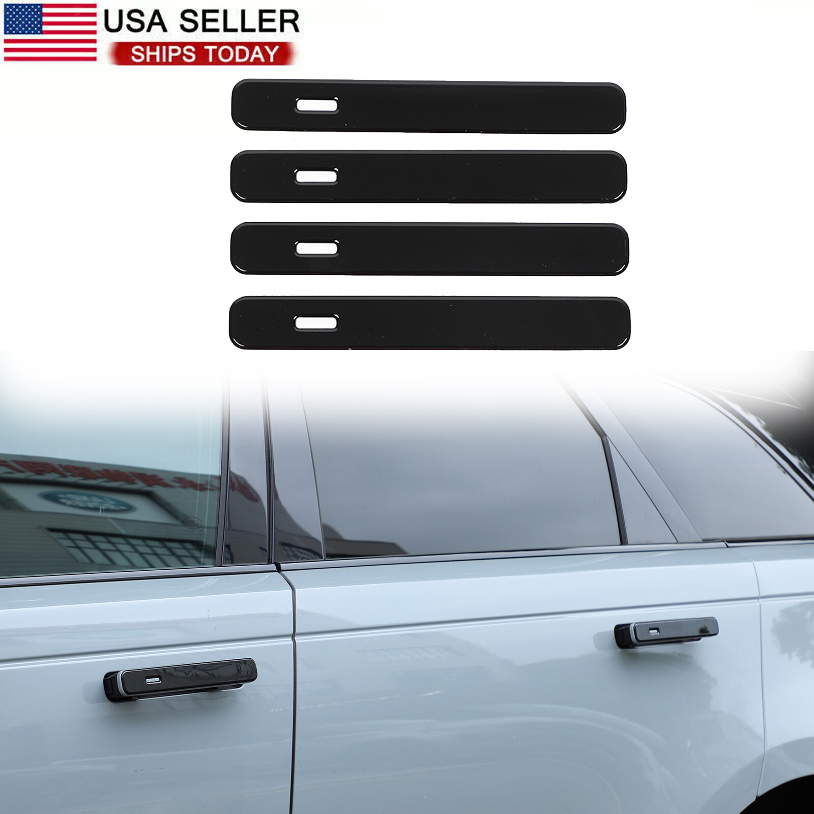 Gloss Black Side Door Handle Cover For Land Rover Range Rover Velar 2017-2025 US