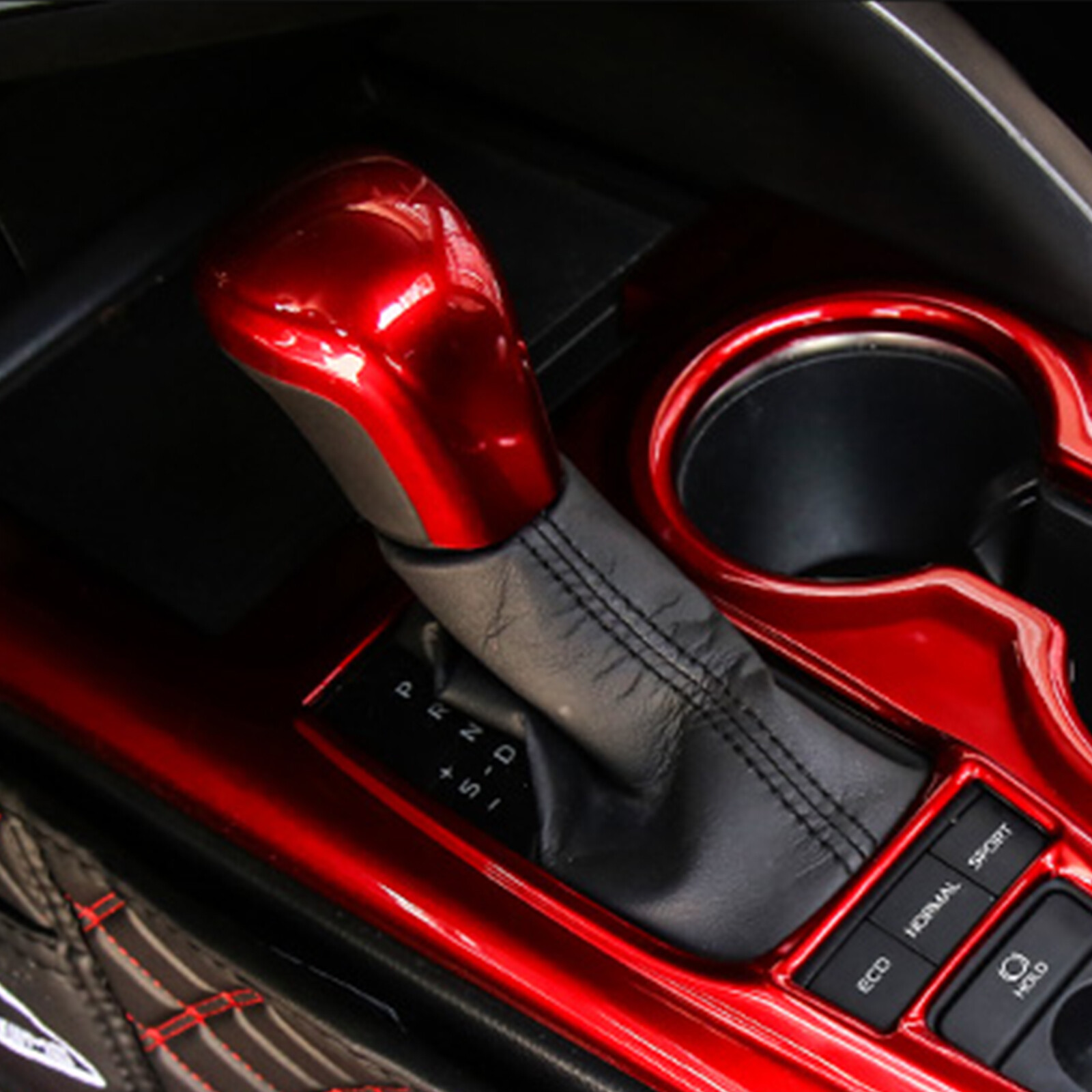 Red ABS Car Interior Gear Shift Knob Cover Trim For Toyota Camry Corolla Avalon