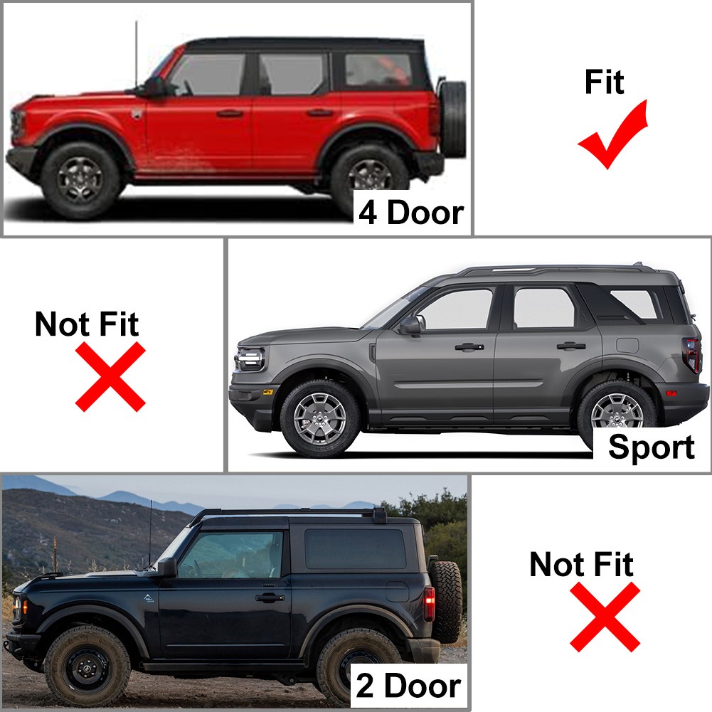 Pillar Posts Set Door Window Cover Trim Kit For Ford Bronco 4-Door 2021-2023