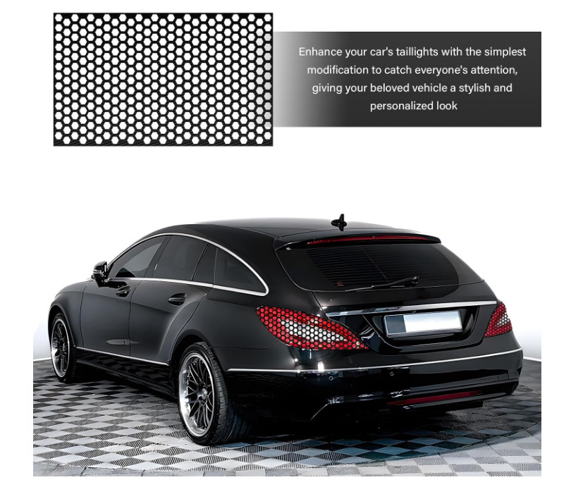2 PCS Car Rear Tail Light Lamp Stickers Honeycomb Type Decal, 18.9″×11.8″ Waterp