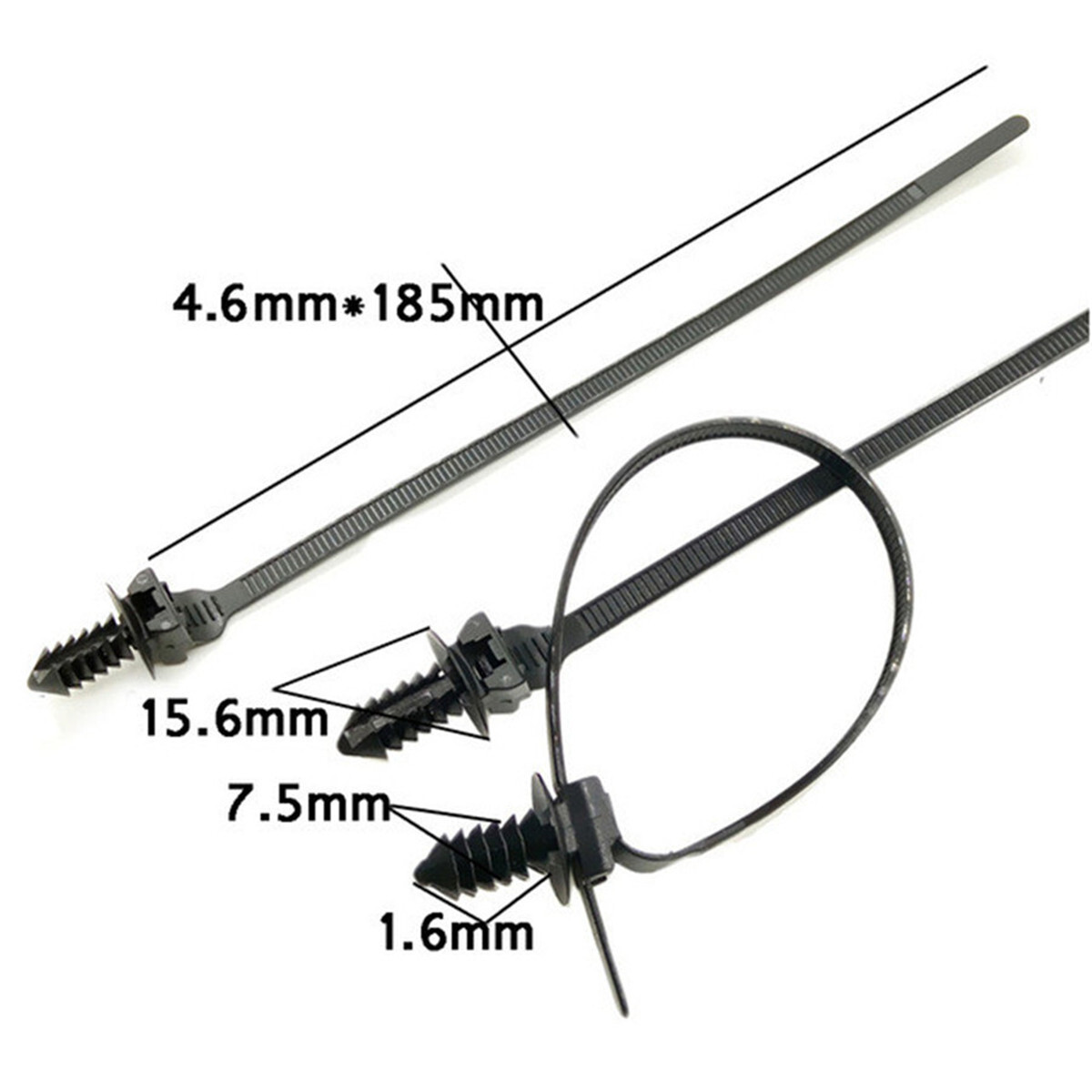 Car Push Mount Zip Ties Nylon Tie Wraps Clip Pipe Cable Fasteners Bundle Parts