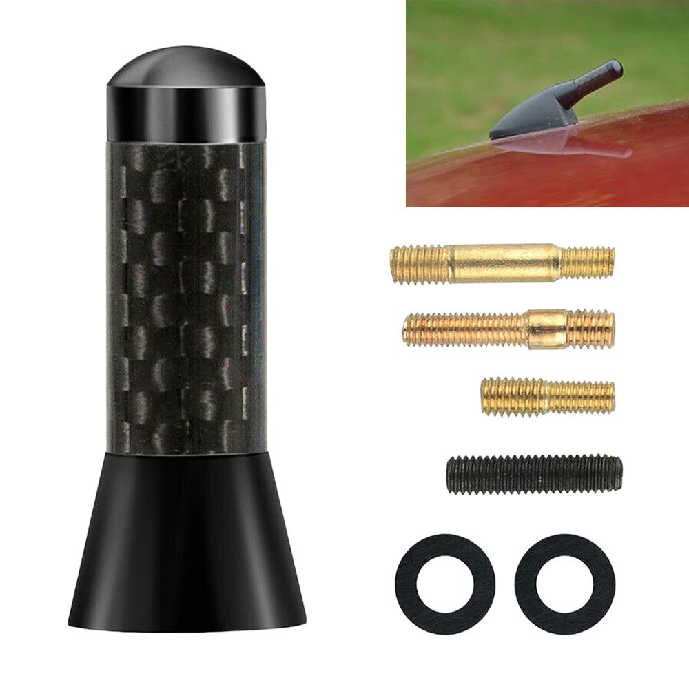 Universal 2.4″ Car Antenna Aerial Screw Carbon Fiber Radio FM Antena Free Return