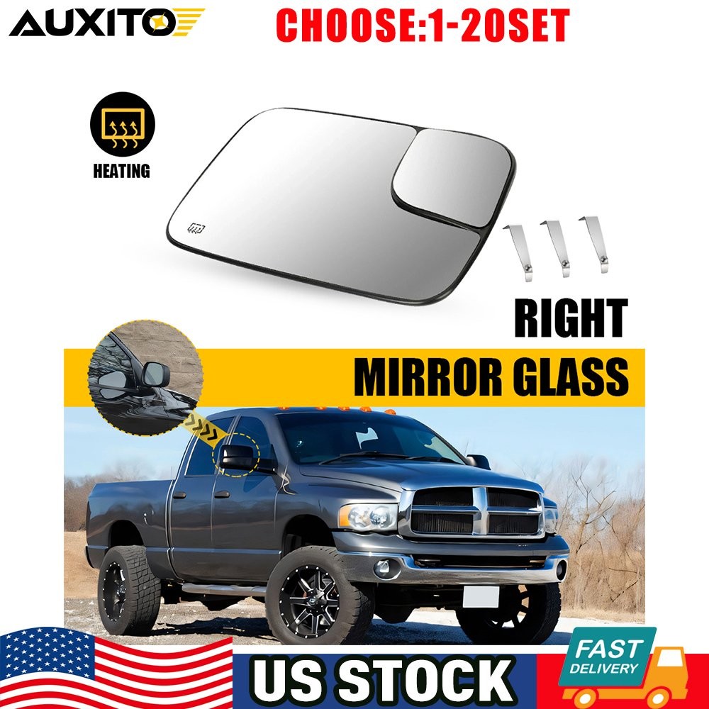 Fit Dodge RAM 1500 2500 3500 2005-09 Passenger Side Heated Mirror Glass OE 1-5X