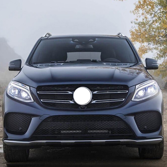Matte Silver Left Side Front Bumper Trim For Mercedes W166 C292 GLE 43AMG 16-19