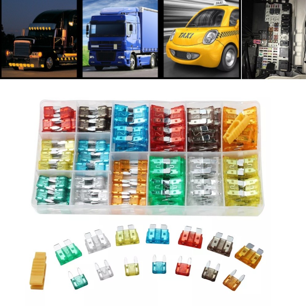 220Pcs Car Blade Fuse Assortment Assorted Kit for RV Truck Automotive Motorcycle