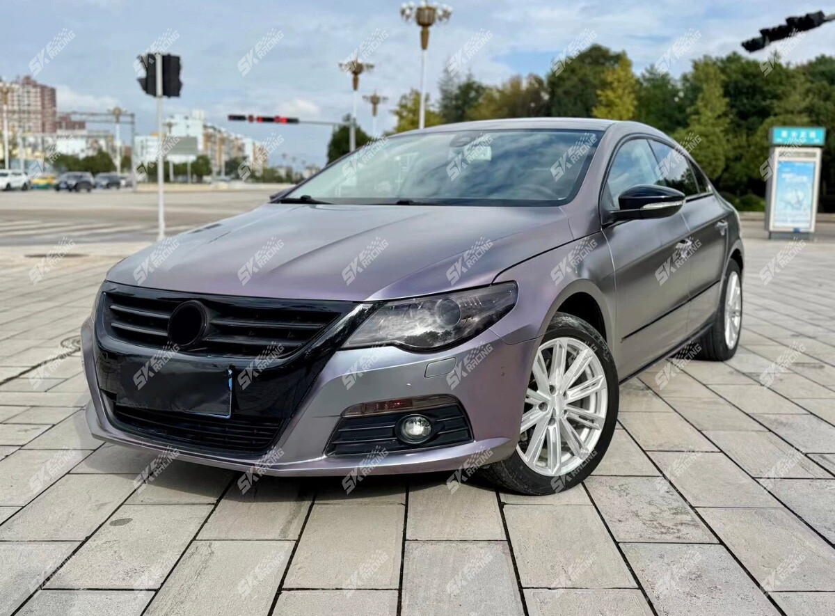For Volkswagen CC 2009-12 Glossy Black Front Bumper Upper Grille Fog Light Cover